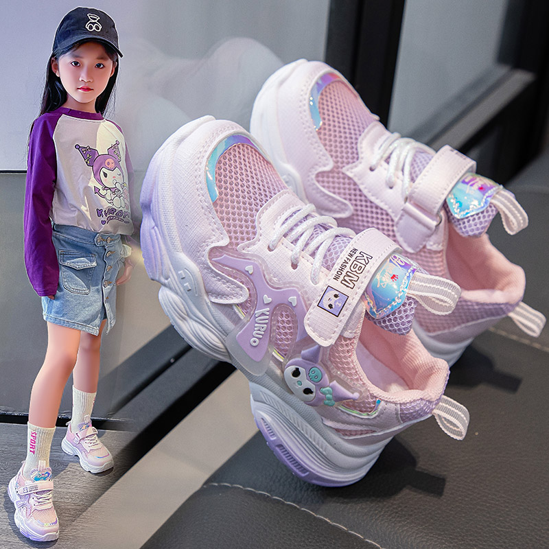 ABC KAIA女童运动鞋儿童新款2024女孩跑步鞋软底童鞋防滑夏季网鞋