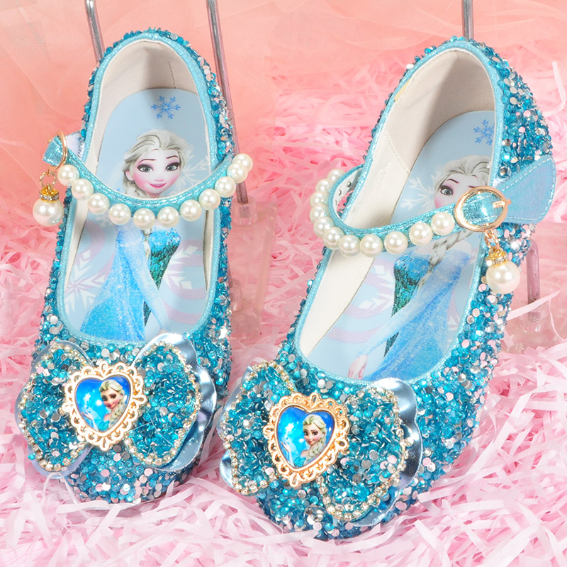 水晶鞋女儿童爱莎公主鞋子女童礼服软底童鞋小女孩亮晶晶水钻单鞋