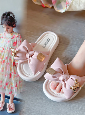 儿童拖鞋夏季新款时尚韩版小女孩公主外穿防滑软底女童凉拖鞋平底