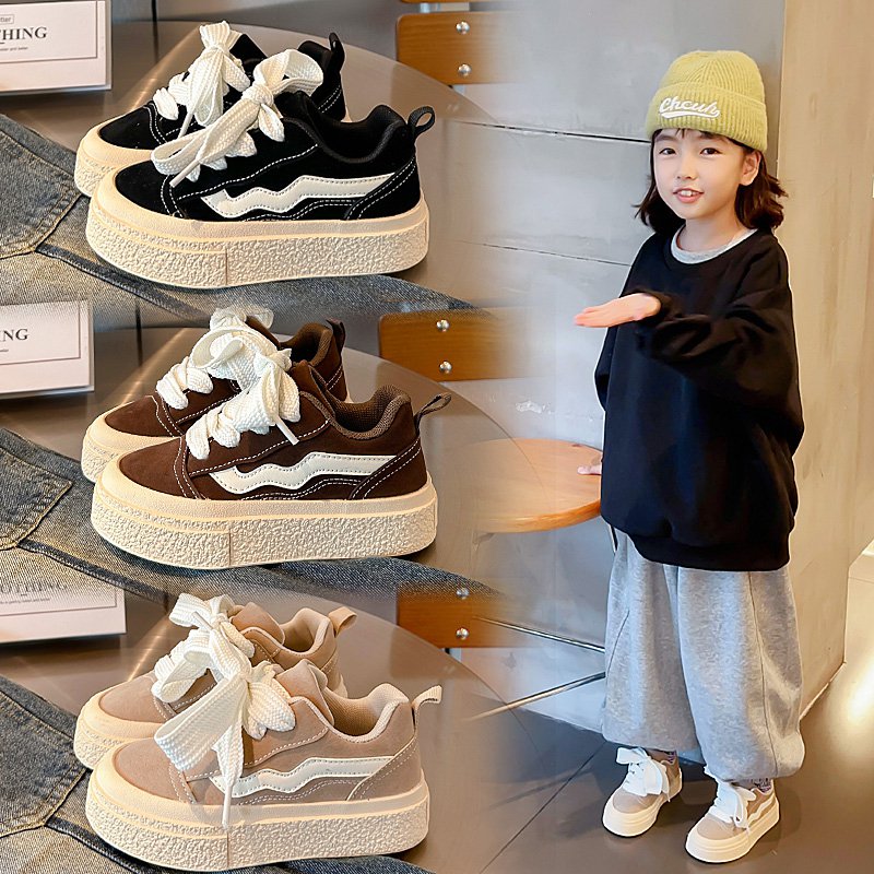 儿童运动鞋2024年秋季新款男童板鞋韩版女童鞋子复古休闲鞋中大童