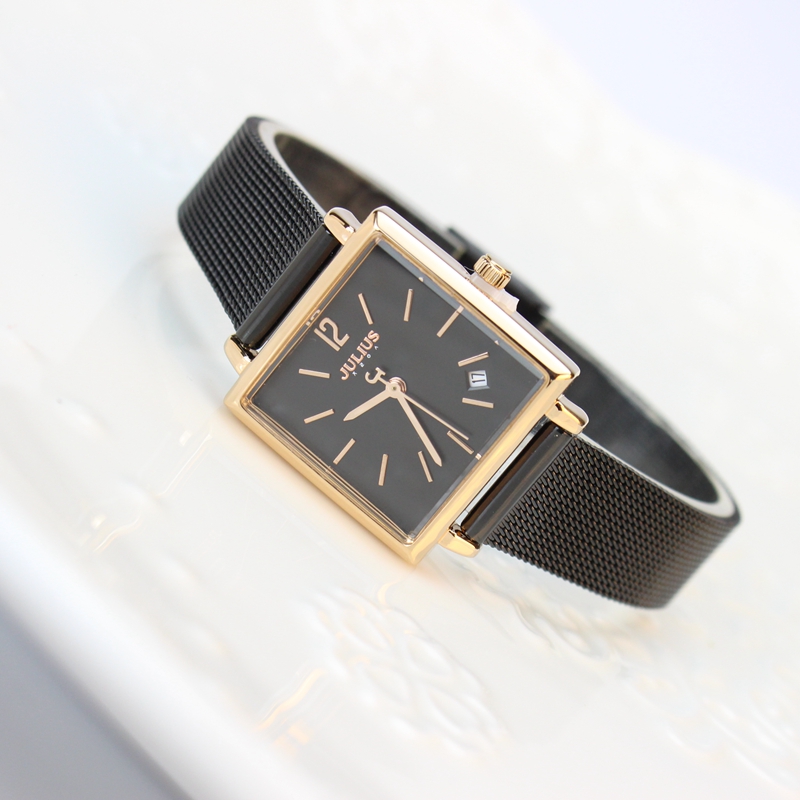 2019年新款聚利时方形手表正品女表防水石英学生腕表钢带日历表