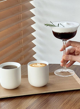 一豆三喝杯子创意咖啡杯套装网红咖啡厅陶瓷杯冷萃拿铁对杯托盘