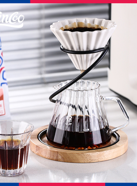 Bincoo手冲咖啡支架套装日式陶瓷咖啡滤杯家用玻璃分享壶咖啡器具