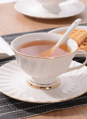 陶瓷咖啡杯欧式下午茶杯具套装花茶杯简约手工描金小轻奢陶瓷杯子