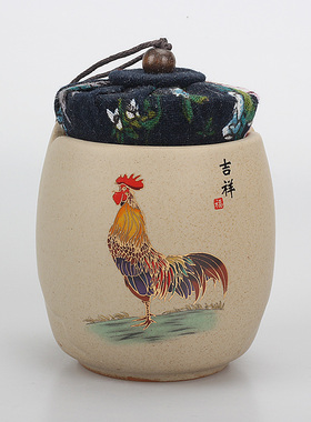 粗陶茶叶罐子密封罐陶瓷小号便携精品高档复古中国风创意个性时尚