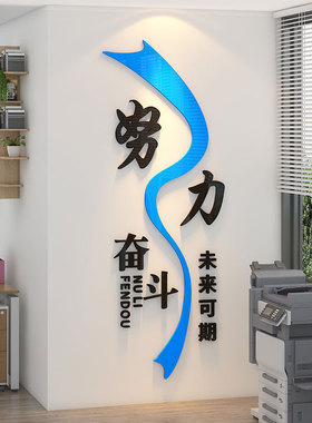 办公室墙面装饰员工激励文字3d立体公司团队励志标语企业文化墙贴