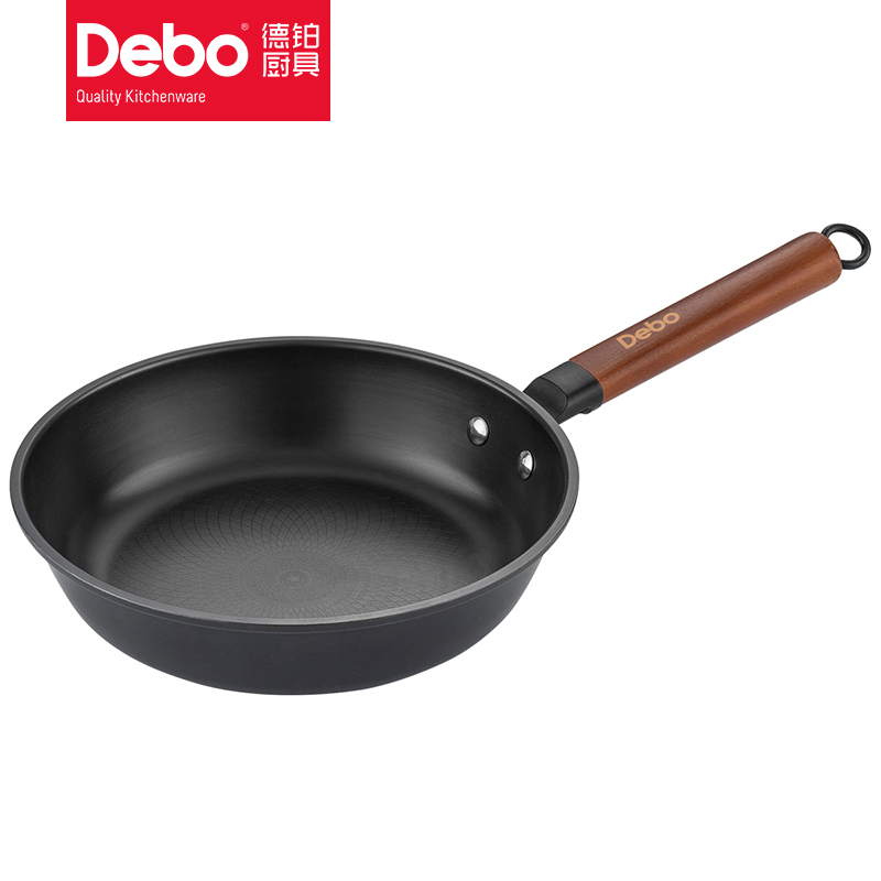 德国Debo培迪煎锅黑色中式平底煎蛋牛排不粘锅适用大众家用