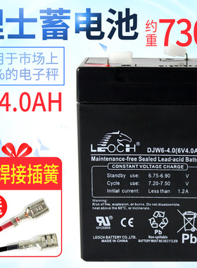 电子秤电瓶 LEOCH DJW6-4.0 6V4AH 电子称专用蓄电池童车通用电池