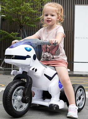 儿童电动摩托车小孩三轮车男女宝宝可坐人电瓶玩具车恐龙充电童车
