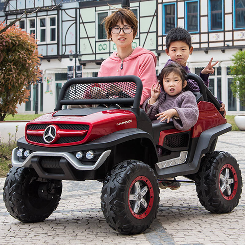 双人儿童电动汽车越野奔驰四轮遥控宝宝乌尼莫克玩具车可坐人超大