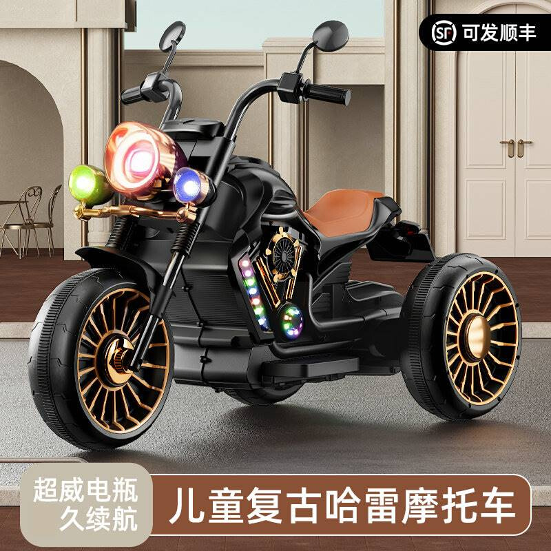 新款儿童电动车宝宝遥控三轮摩托车小孩玩具电瓶车可坐人双驱童车