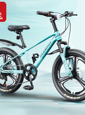 凤凰儿童自行车6-12岁中大童男孩女孩镁合金山地碟刹变速脚踏单车
