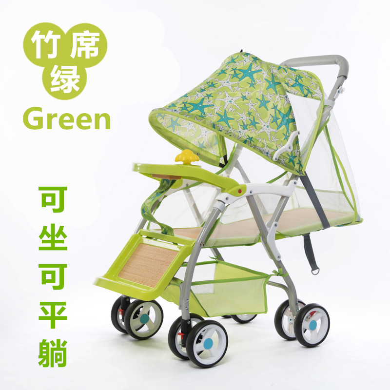 婴儿竹藤推车超轻便1-3岁儿童车夏季透气编制仿藤椅推车