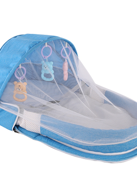 防误压新生儿童夏季便捷式可移动仿生bb婴幼儿床中床 旅游手提