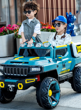 坦克500儿童电动车四轮越野汽车遥控玩具车可坐人小孩子宝宝童车