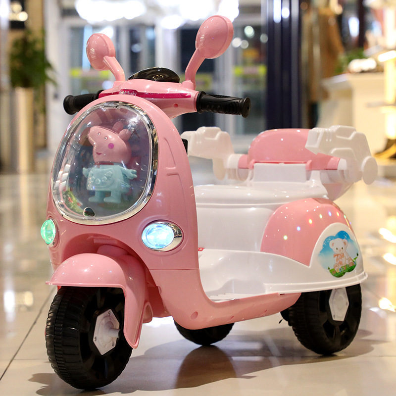 2023年新款高颜值女童电动摩托车可坐人儿童遥控玩具车女宝宝童车