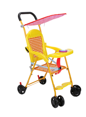 婴幼儿仿藤手推车儿童万向轮可坐可躺四轮车宝宝轻便车可折叠童车