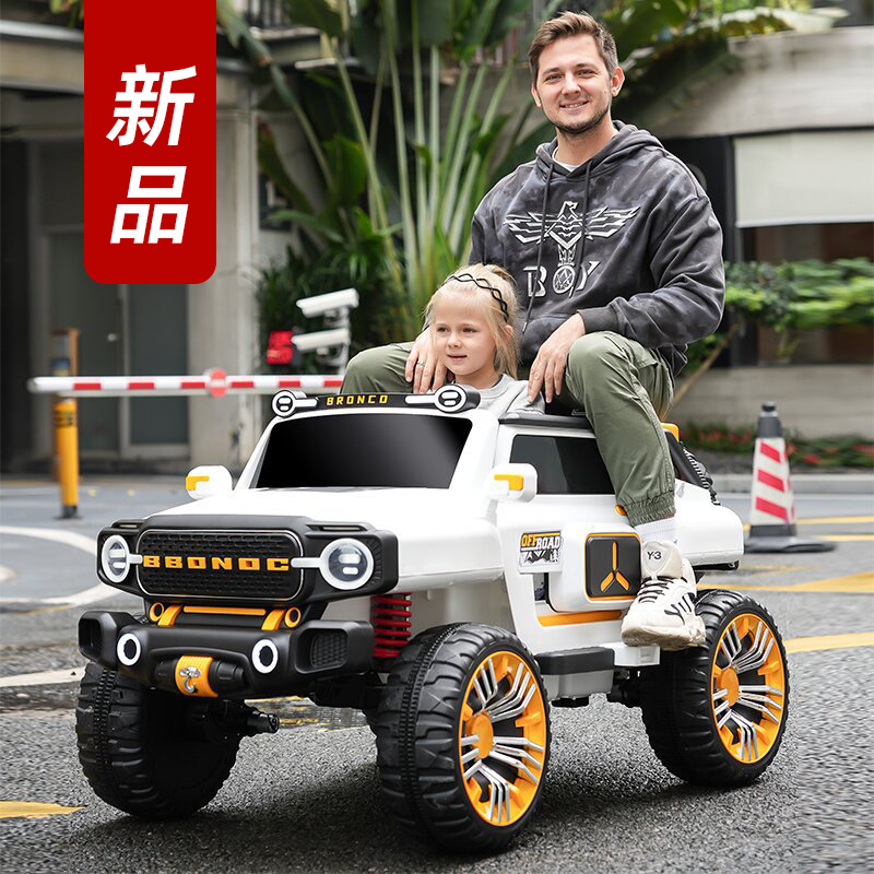 儿童电动车四轮越野汽车可坐大人男女孩宝宝四驱坦克遥控玩具童车