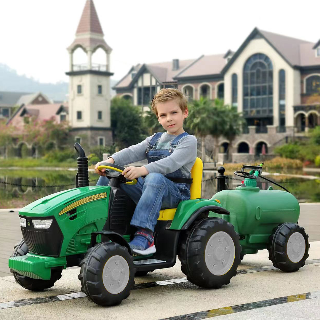 儿童电动玩具车拖拉机可坐带斗7a男孩游乐场农场玩具儿童节礼物