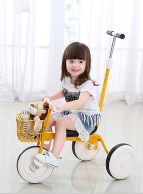 新款儿童三轮车脚踏车小孩自行车宝宝童车简约推车1-3-2-4岁