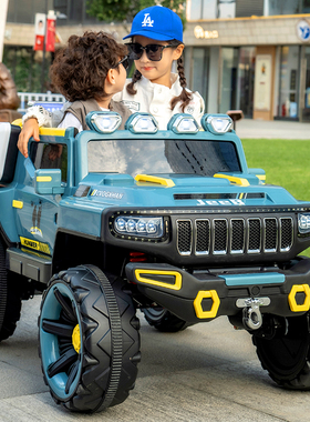 坦克500儿童电动车小孩可坐大人四驱越野车男女宝大号遥控玩具车