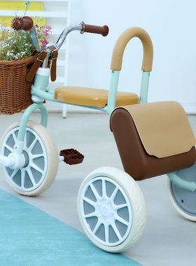 儿童三轮车脚踏车1-3岁小孩童车宝宝自行车2岁脚蹬车玩具车复古式