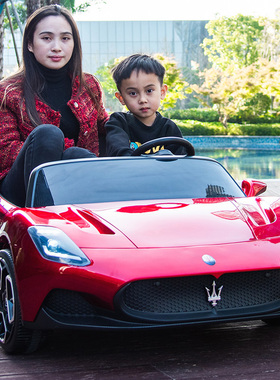 超大双人座儿童电动车四轮遥控汽车宝宝玩具车可坐大人玛莎亲子车