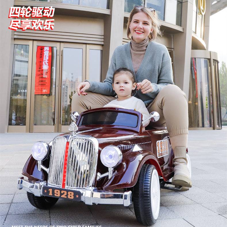 儿童电动车亲子车四轮遥控汽车可坐大人玩具车双人小孩充电童车