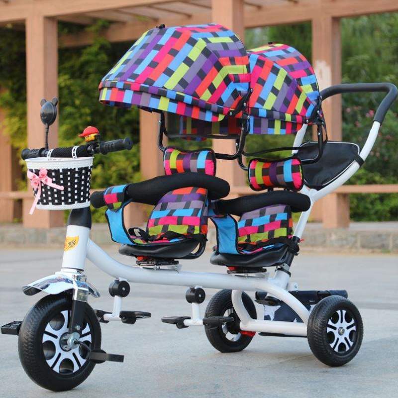 儿童岁1小孩手推车脚踏车童车婴儿双胞胎旋转%双人宝宝-椅7三轮车