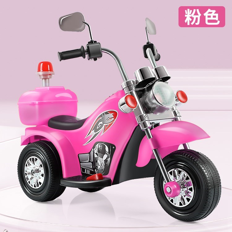 可宝宝儿童男女摩托车警车玩具充电骑坐!童车小孩音乐电动三轮车