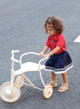复古儿童三轮车1-6岁宝宝脚踏车小孩单车简易脚蹬车子轻便童车
