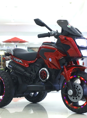 儿童电动摩托车可坐宝宝电瓶车男女小孩玩具车双驱三轮遥控车童车