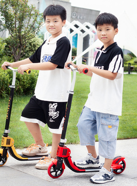 两轮滑板车单脚滑行车6-15岁中大童学生可折叠代步男女孩儿童成人