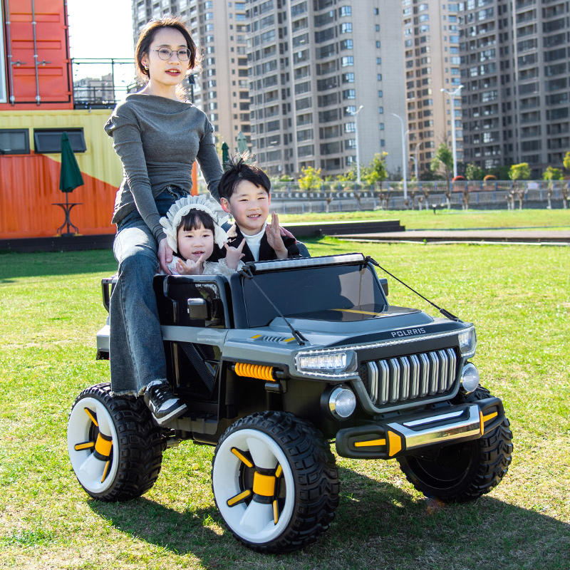 儿童电动车四轮汽车双人四驱越野宝宝遥控玩具牧马人可坐大人童车