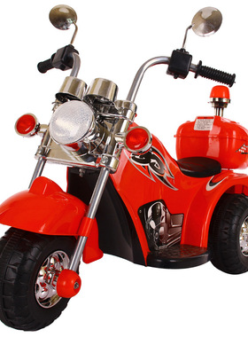 儿童电动摩托车充电三轮童车宝宝带音乐电动玩具车可坐人电瓶警车