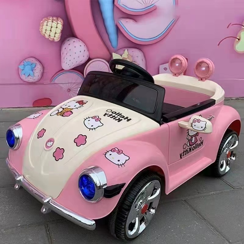新超可爱粉公主车儿童遥控电动车可坐人四轮玩具汽车女童车生日礼
