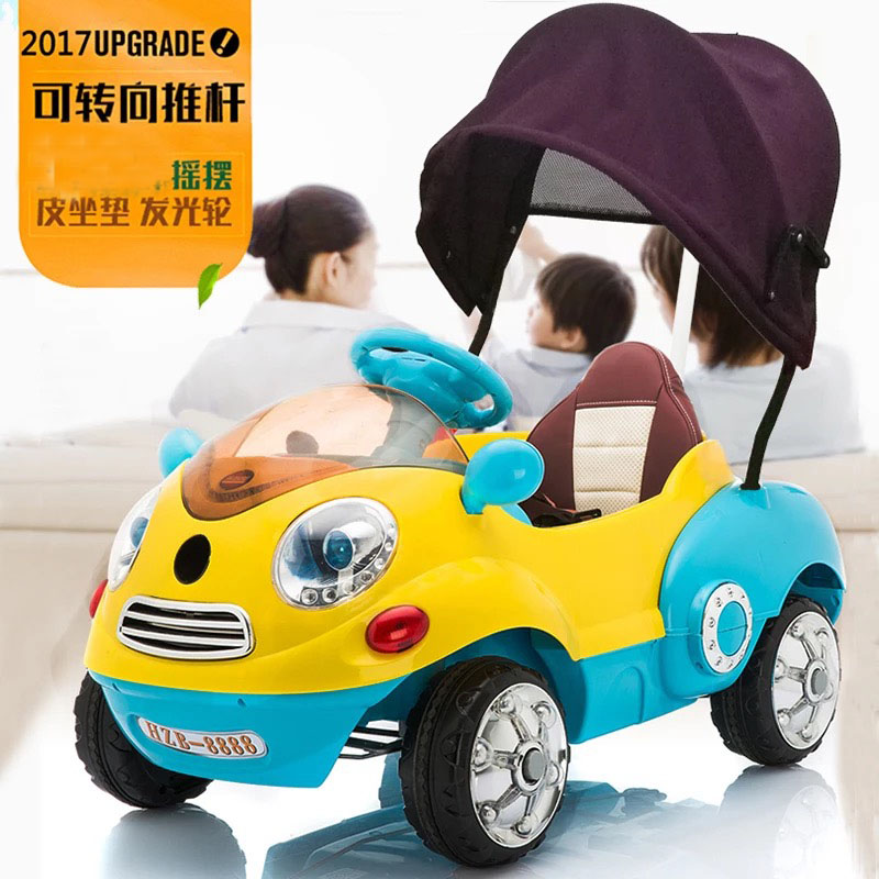 儿童电动车四轮遥控电瓶汽车婴儿宝宝卡通车童车摇摇车充电玩具车