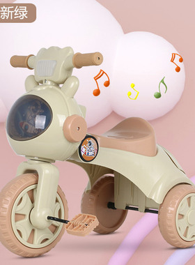 新款带车斗儿童三轮车1-3-5岁2女宝宝脚踏自行车音乐玩具小孩童车