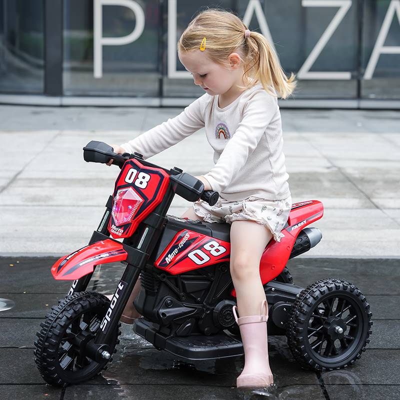 越野儿童电动摩托车宝宝电瓶三轮车小孩充电童车遥控玩具车可坐人