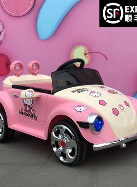 新超可爱粉公主车儿童遥控电动车可坐人四轮玩具汽车女童车生日礼