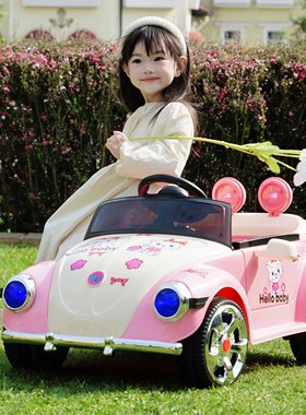 儿童电动车汽车复古四轮可遥控女孩公主款男宝宝小孩玩具车可坐人