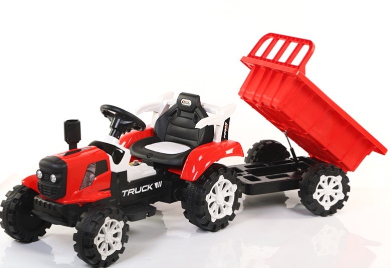 新款儿童电动手扶拖拉机玩具车汽车可坐人遥控四轮带斗拉货童车男