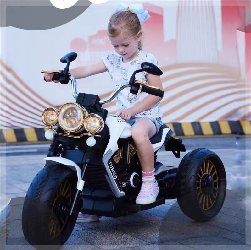 儿童电动摩托车宝宝充电三轮车男女小孩可坐大人玩具车超大号童车