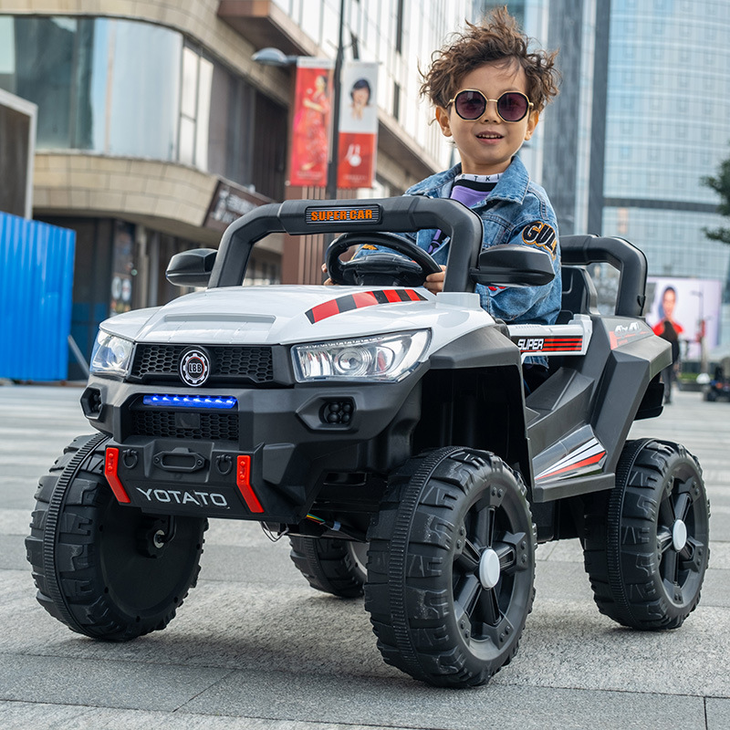 新款儿童电动车可坐人小孩遥控越野车男女宝宝自驾玩具车充电童车
