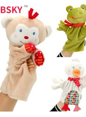 婴儿讲故事手偶玩具宝宝手指偶猴子鸭子青蛙布偶安抚玩偶动物手套