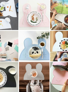 餐垫&水杯-澳洲we might be tiny熊猫兔儿童宝宝硅胶垫 水杯