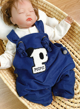 piupiu背带裤熊猫 婴儿宝宝连体衣