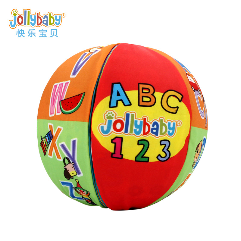 jollybaby宝宝手抓球婴儿球类玩具益智早教触觉感知训练摇铃布球