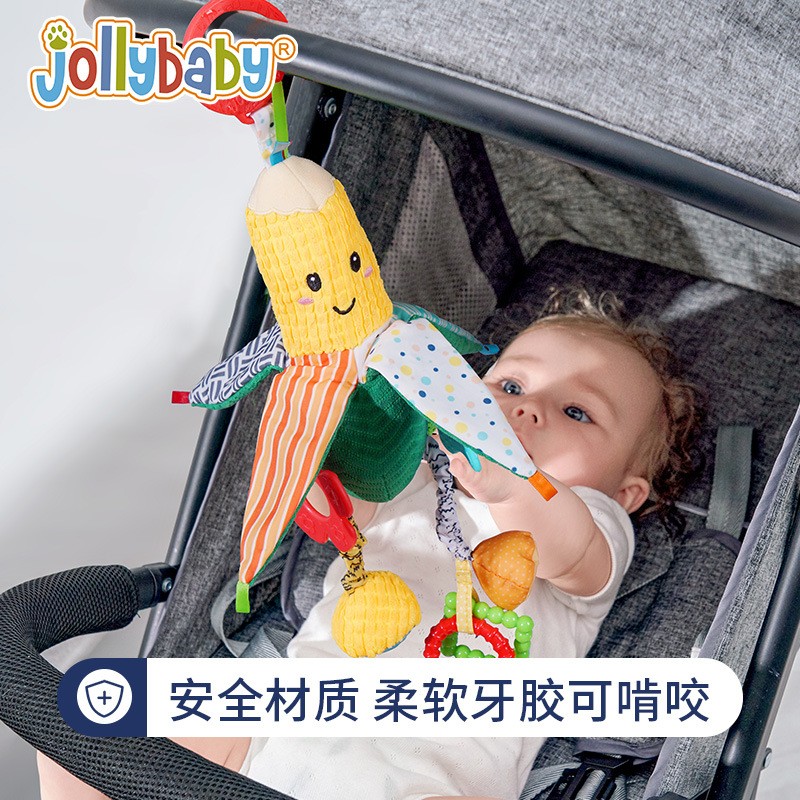 欧美出口 新生儿宝宝多功能毛绒香蕉玩偶 婴儿推车挂件床挂件玩具