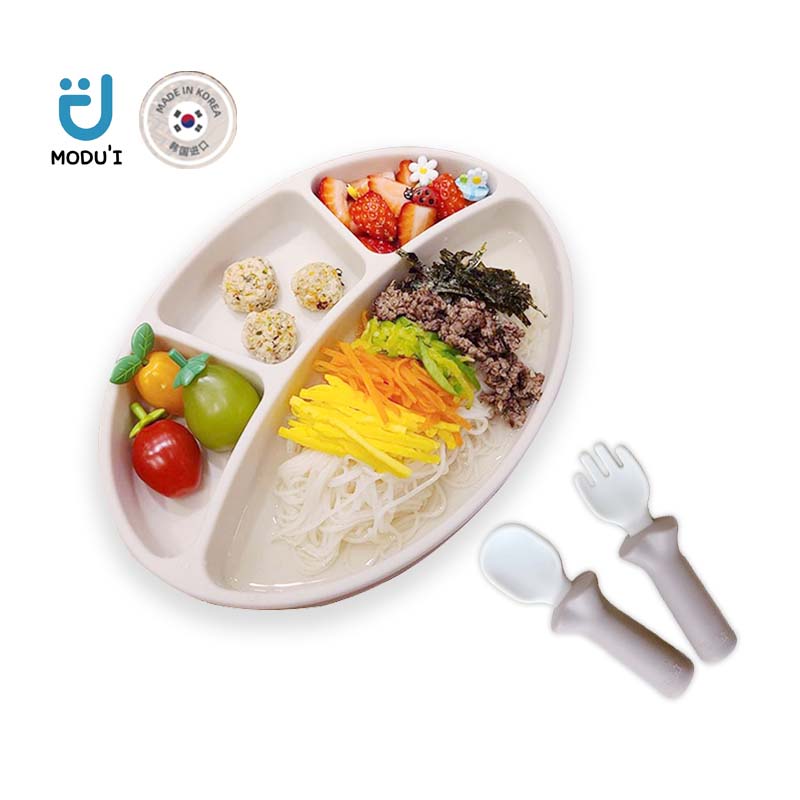 韩国modui铂金硅胶宝宝分格餐盘婴儿吸盘碗儿童辅食硅胶餐盘吃饭